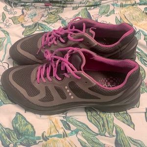NWOT Ecco Women’s Biom Fjuel Tie Black/Beetle Green/Purple - T83755351707 - Sz 8